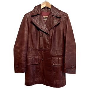 Vintage Double Breasted Leather Jacket by The Tannary at Montgomery Ward